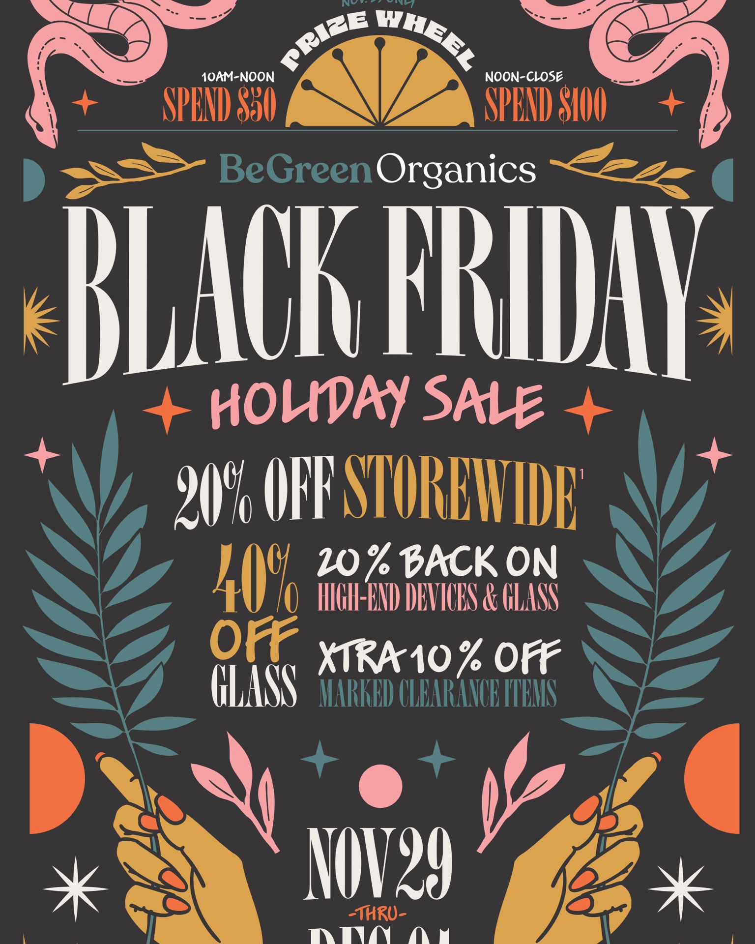 BeGreen Black Friday holiday flyer